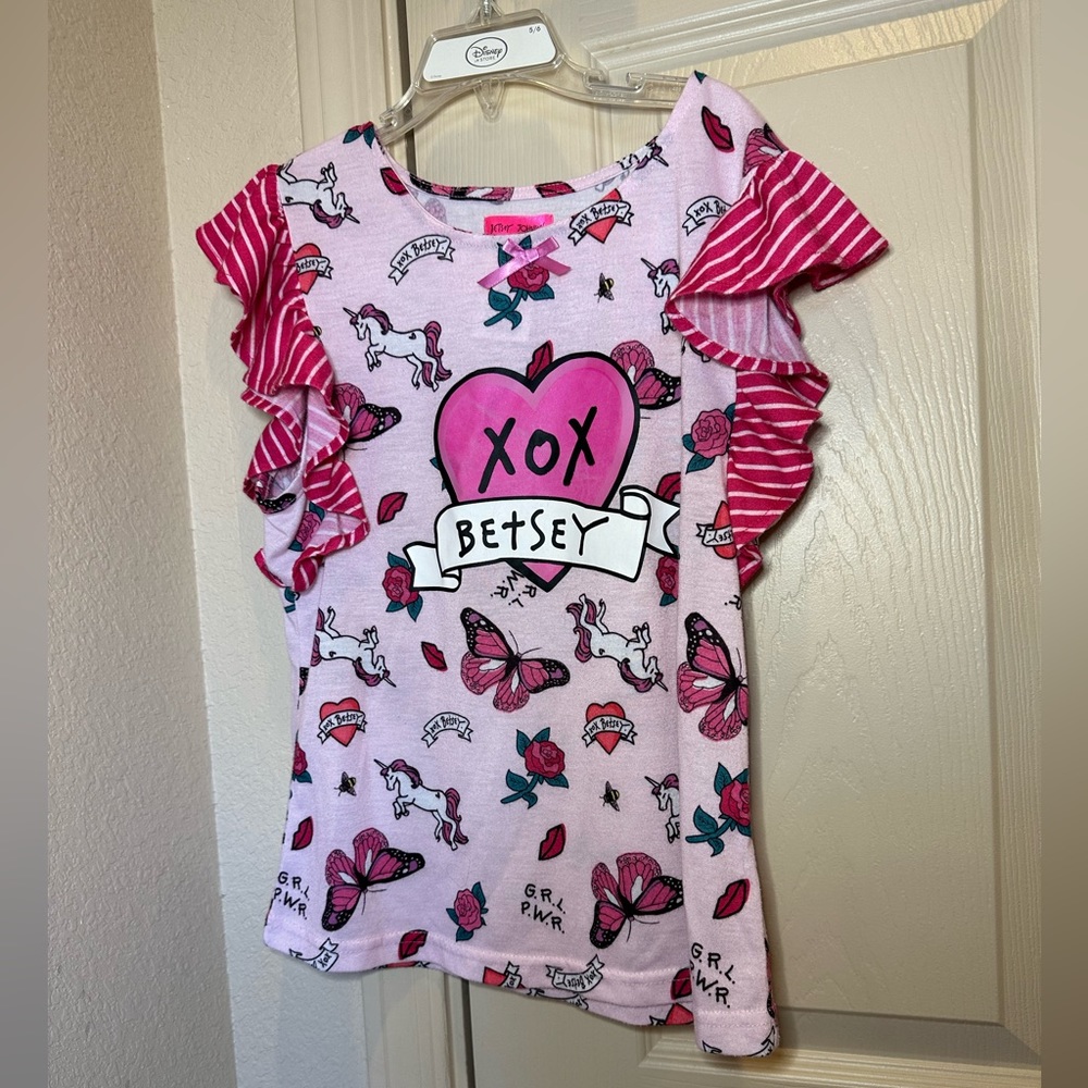 Betsy Johnson Pajama top size 10/12 girls